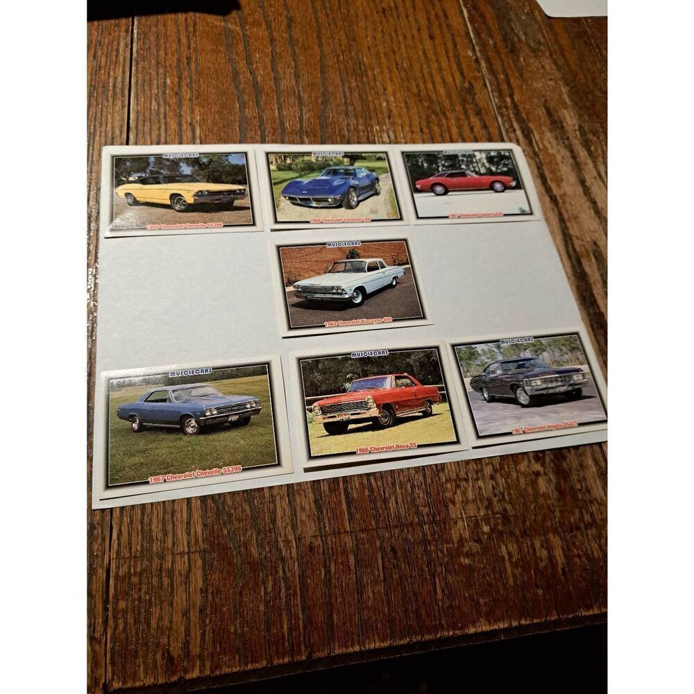 Vintage 1992 Collect A Card Musclecar Trading Cards Lot of 7 Chevrolet Car Cards